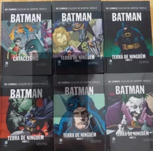 Eaglemoss Dc Graphic Novels Batman capa dura Terra de ninguém e cataclismo 6 volumes