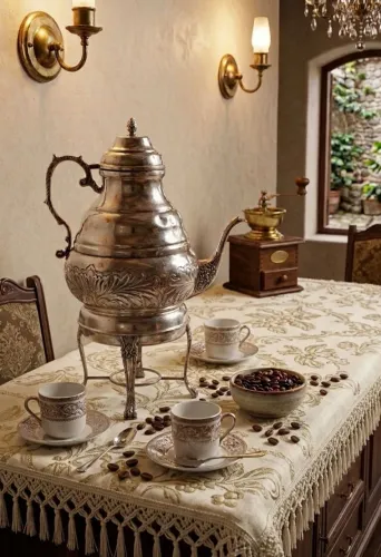Samovar Colonial banhado a prata