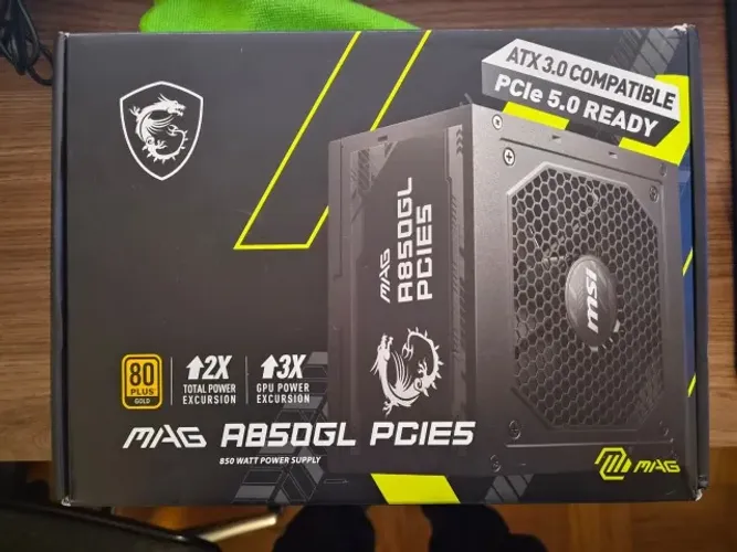 Fonte MSI MAG A850GL, 850W, 80 Plus Gold, Modular, PFC Ativo