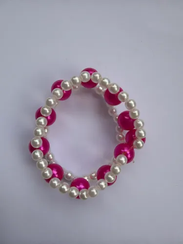 Pulseira rosa trançada