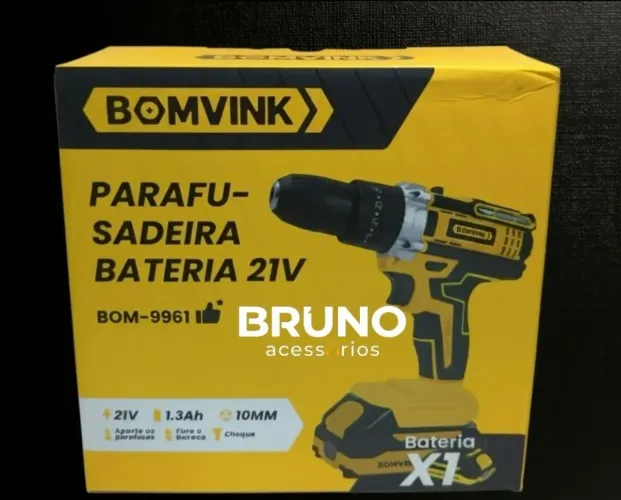 Parafusadeira A Bateria 21v Com Maleta E Acessórios