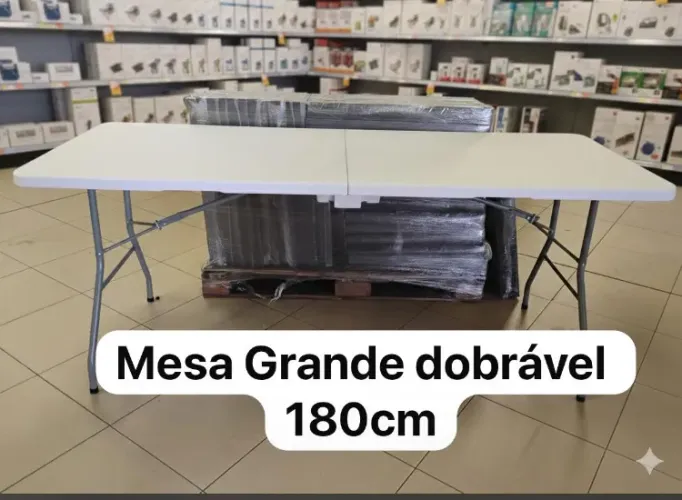 Mesa grande dobrável 180cm portátil 