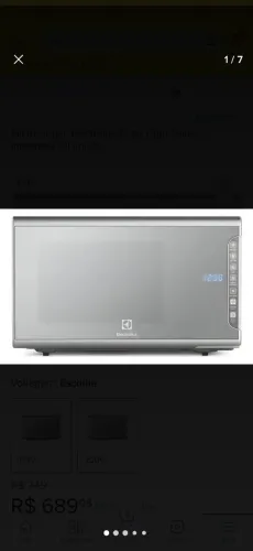 Micro-ondas Electrolux Prata Com Painel Integrado 31L (mi41s)