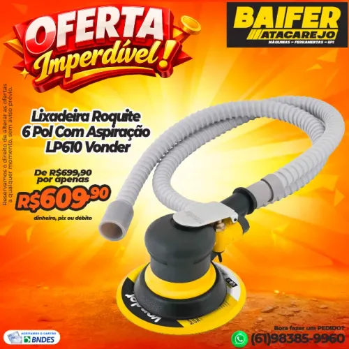Lixadeira Roquite 6 Pol Com Aspiração LP610 Vonder