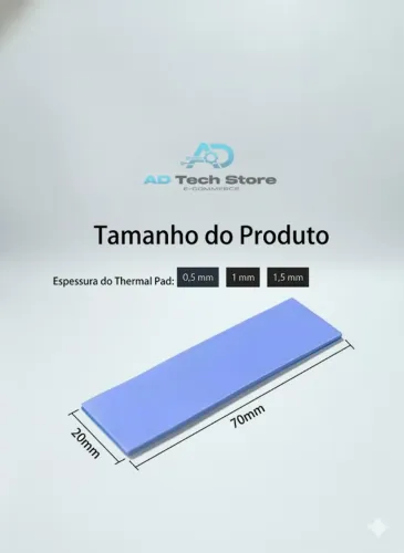 Thermal Pad Silicone HP200 0.5mm 6.0 W/mk - Kit com 6 Unidades