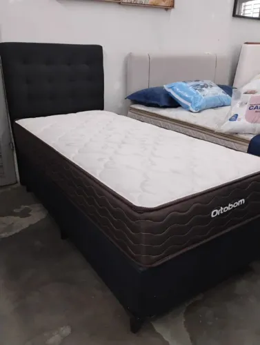 Cama box solteiro com molas ensacadas