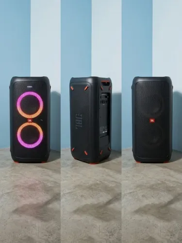 Caixa de Som JBL PartyBox 100 - 160W RMS (Sempre na tomada / Para trocar bateria)