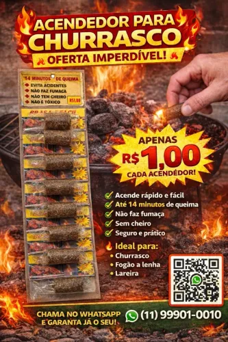 Revenda acendedor de churrasqueira 100% retorno