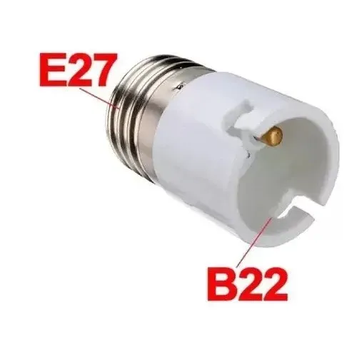 Adaptador soquete Lampada E27 Para B22 - Bocal - Conversor Ideal para lâmpadas importadas