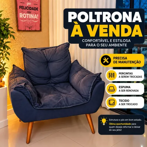 2 Poltronas Luxo ( pés palitos de madeira)