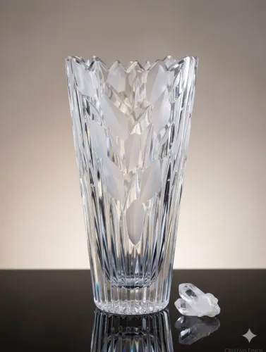 Vaso de Cristal Trabalhado (Com Detalhes Foscos) - Impecável!