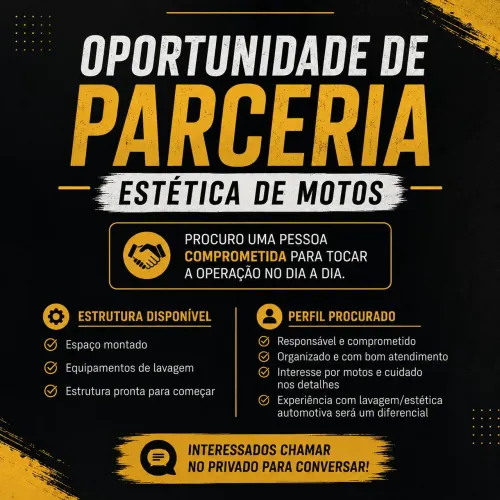 OPORTUNIDADE DE PARCERIA - ESTÉTICA DE MOTOS