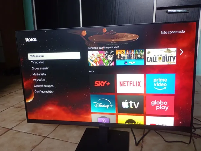 Monitor Samsung Essential S3 + Roku Tv + Extrator de audio 