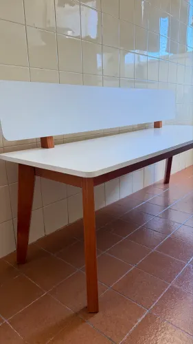 Banco para sala de jantar Tóquio - Mel e Branco