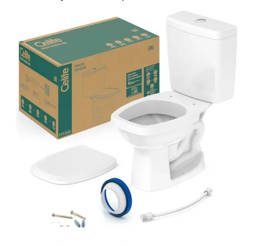 Kit Vaso Sanitário Com Caixa Acoplada Celite Like Branco - NOVO NA CAIXA