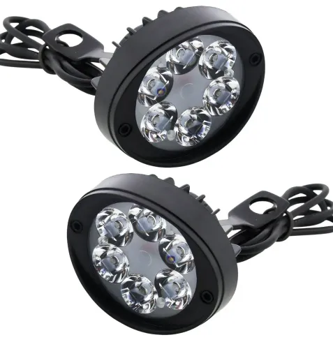 Par Farol Auxiliar Led Retrovisor Espelho Moto R30 Universal