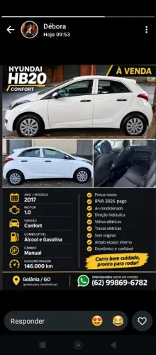 Hyundai HB20 Ocean 1.0 Flex 12V 5P Mec. 2017