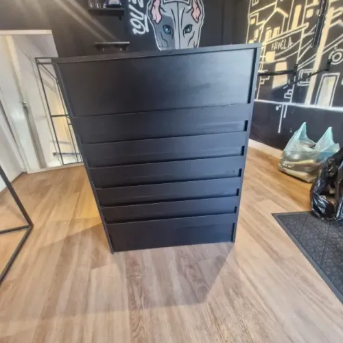 Balcão para Atendimento Preto - Com Gaveta