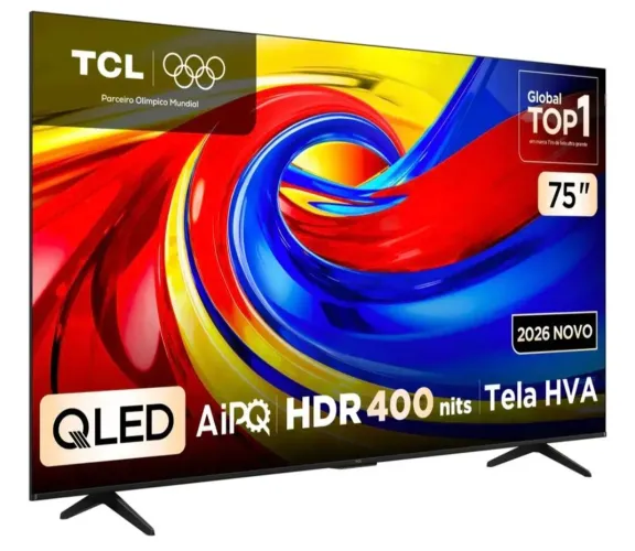 TV TCL 75 4k UHD QLED 75P7L Google TV 2026 LACRADA NA CAIXA COM GARANTIA