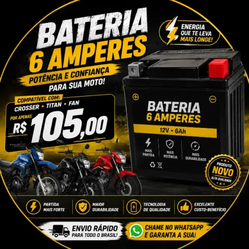 bateria titan fan ybr factor xtz150 crosser