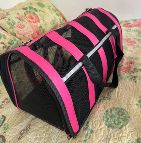 Bolsa pet avião Grande rosa