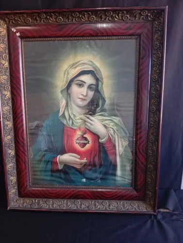 Antigo quadro sagrado coração de Maria