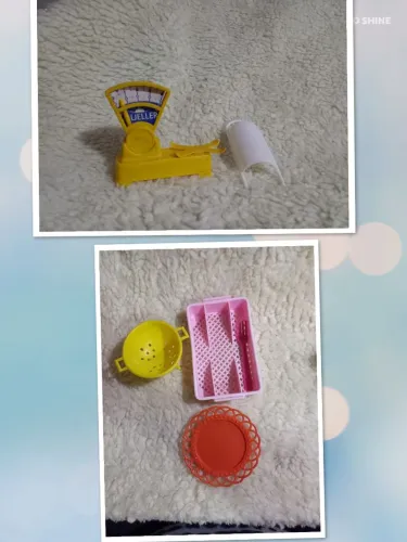 Lote Casinha Anos 90 - Antiga Mini Balança Mueller + Utensílios De Brinquedo"