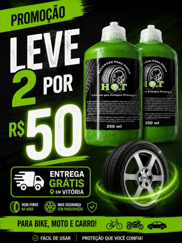 Selante veda furo de pneu com ou sem câmara (PROMOÇÃO)