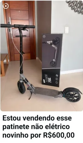Patinete não elétrico...semi novo..pouco usado( foi usado umas 5x). Com caixa.