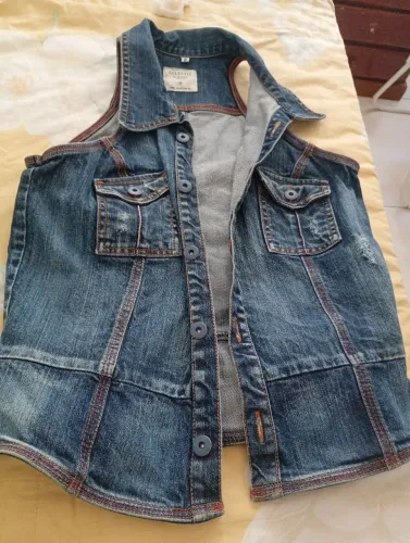 Colete jeans feminino