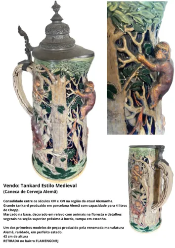 Tankard Estilo Medieval (Caneca de Cerveja Alemã)