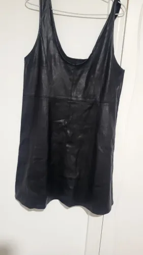 Vestido em couro p/m preto 
