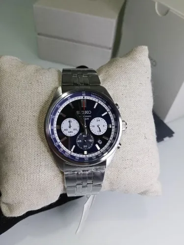 Relógio Novo Seiko Chronograph White/Panda Dial Full Set 41,5mm Ref REF: SSB427P1<br>