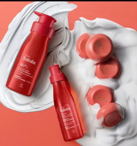 Body Splash Morango e Baunilha Dourada Tododia 200 ml