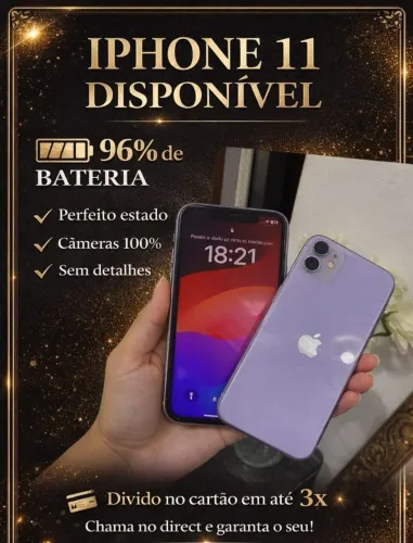 iPhone 11 Roxo 64GB - 96% Bateria - Perfeito Estado - R$ 900