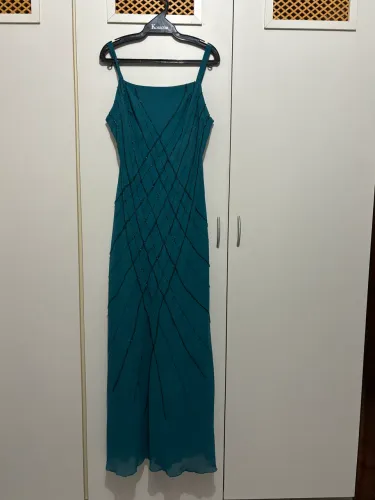 Vestido verde azulado slim