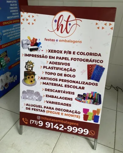 Cavalete Personalizado Dupla Face de Metalon Galvanizado