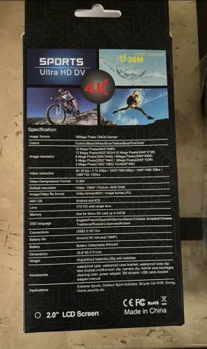 Câmera Esportiva 4K Ultra HD Wi-Fi - para capacete 