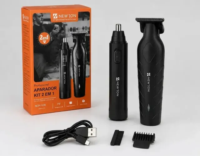 Kit barbeador e removedor de pelos do nariz sem fio potente