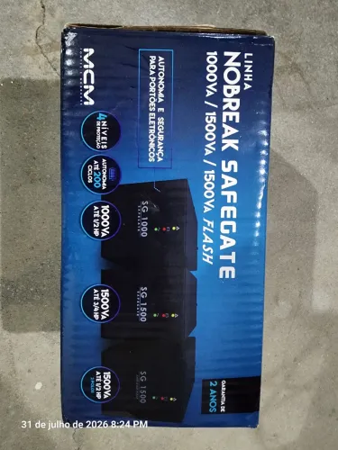 NOVO na caixa no break portao MCM SG1500 1500VA Entrada e Saída LED Seguro