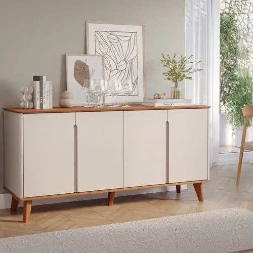 Buffet Cimol Serena 4 Portas 100% MDF Cinamomo / Off White