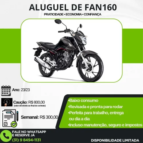 Aluguel de moto fan 160