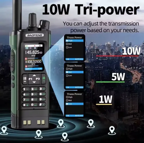 Baofeng UV-32 10W com GPS + Bluetooth