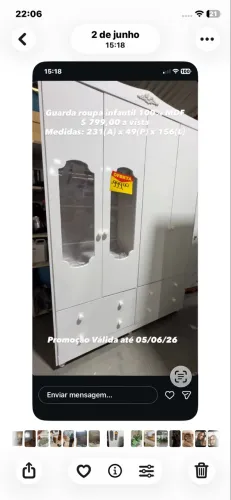 Guarda roupa infantil novo