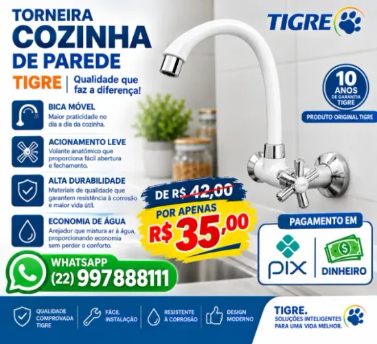 Torneira de cozinha da tigre NÃO RESERVO ( Contato apenas Whatsapp ) produto novo