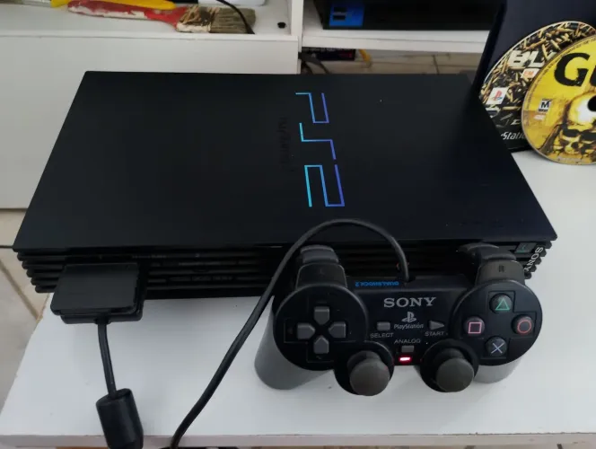 Playstation 2 fat leitor funcionando com controle original