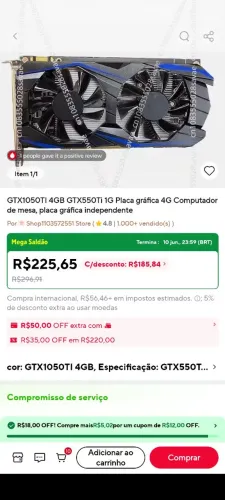 Vendo placa de vídeo 