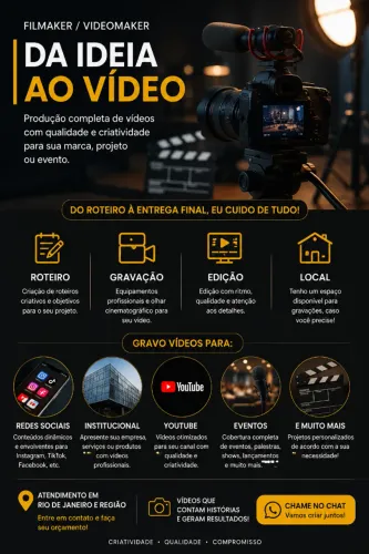 Filmaker/Videomaker para Gravações de Vídeo para Redes Sociais, Youtube, Eventos...