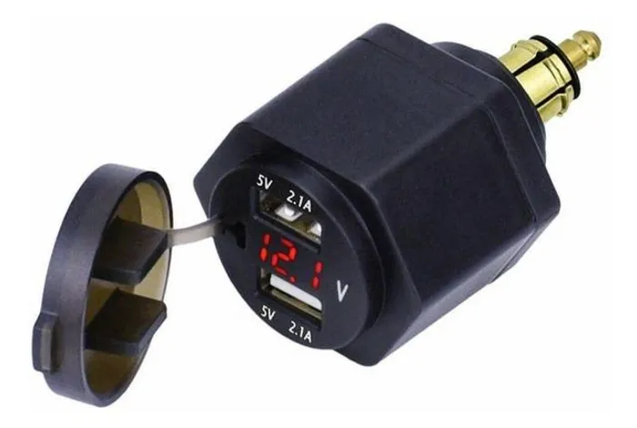 Adaptador Usb Com Voltímetro Para Motos Bmw, Triumph, Hexago