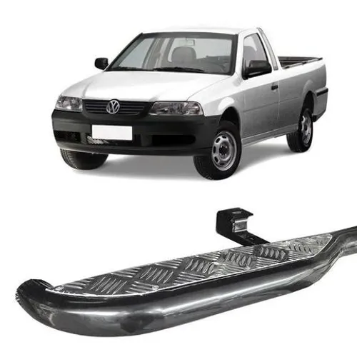 Estribo Tubular Volkswagen Saveiro - C/ Chapa De Alumínio